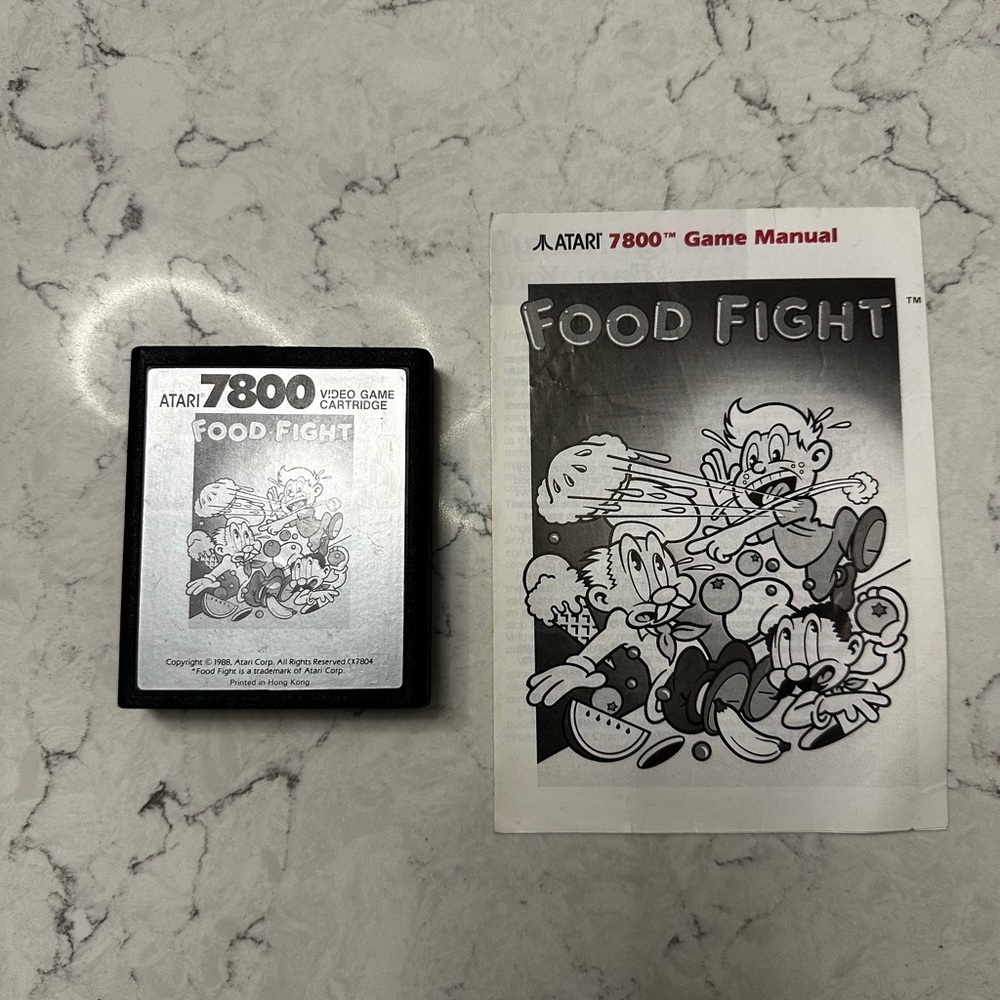 TESTED / WORKING Atari 7800 Food Fight Game with Manual